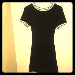 Black and White Front Cut Out Dress